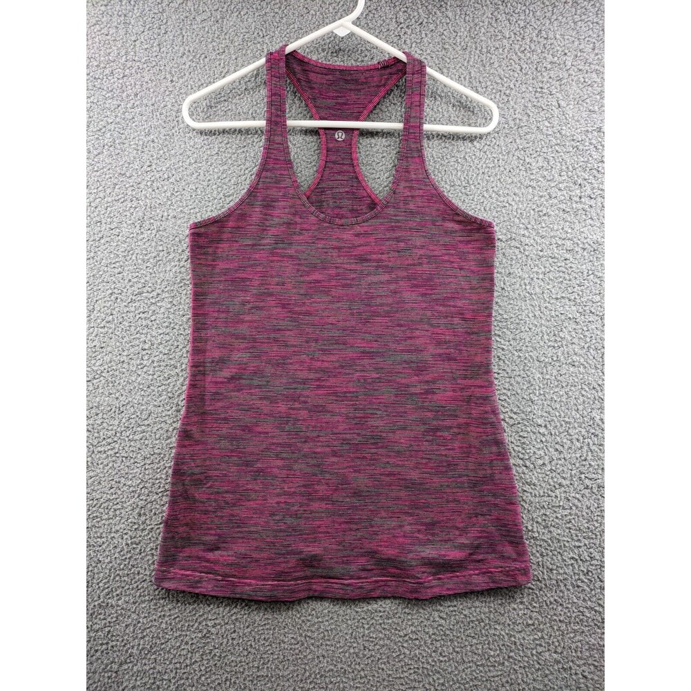 Lululemon Racerback Tank Top Womens Pink Multi Colored Striped sz Small